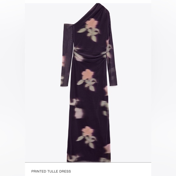 Zara Midi Asymmetrical Dress Lilac Color - Picture 8 of 10